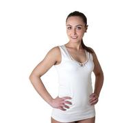 New Day intimo eccezionale Pacco da 3 Canotta Donna Cotone 100%,Canottiera Donna Spalla Larga Cotone,Canotte Intime Donna Bordo Liscio in Raso o Pizzo macramé, Bianca o Nera