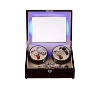 New Designed Watch Winder for Automatic Watches Built-in LED Illumination Wood Shell Piano Paint Exterior And Extremely Silent Motor with Soft Flexible Watch Pillow
