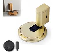 New Door Wedge Stopper, Pleasant Door Wedge Stopper, Adjustable Magnetic Silent Door Stopper Wedge, No-Drill Installation, Windproof & Anti-Slam, Silent & Secure Mechanical Stopper (Gold,4PCS)