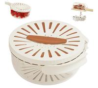 New Draining Basket with Lid, 2 in 1 Multi-function Drain Basket, Kitchen Food Draining Bowl with Foldable Handle, Portable Storage Container for Vegetable Fruit Washing, Can be Refrigerated (Brown)
