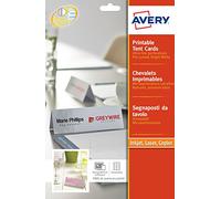Avery L4796-20 - Segnaposto da tavolo stampabili, 210 x 60 mm, Confezione da 20