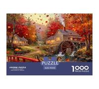 New England Covered Bridge Autunno Puzzle in Legno Impermeabile DIY Puzzles Da 1000 Pezzi Per Adulti Divertenti Giochi Di Impegnativi