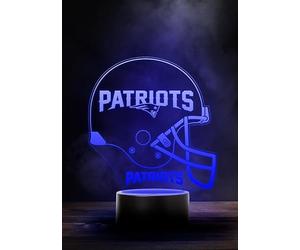 New England Patriots NFL - Casco per lampada a LED con logo, modalità alternata con 6 diversi colori