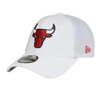 New Era 39Thirty - Cappellino elasticizzato in rete dei Chicago Bulls, colore: Bianco, bianco, M-L
