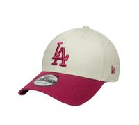 New Era 9Forty Side Script Dodgers Cappellino da baseball Curved Brim MLB LA Los Angeles Donna/Uomo/Strapback - Fibbia in metallo con visiera Primavera-Estate, beige., Taglia unica
