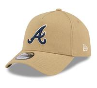 New Era A-Frame Trucker Cappellino in lino, Atlanta Braves, beige