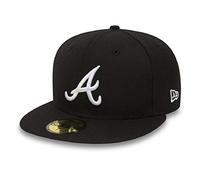 New Era Atlanta Braves MLB Black Base Black White 59Fifty Basecap