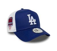 New Era Berretto da baseball 9Forty A Frame Trucker con toppa laterale MLB Los Angeles Dodgers da adulto, colore: blu scuro, Blu scuro, Taglia unica