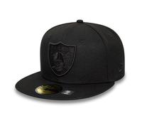 New Era Black On Black NFL 59Fifty Las Vegas Raiders Fitted Cap, Nero , 57-58