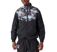 New Era Brooklyn Nets - Giacca da uomo con motivo a pannelli, colore: nero, Nero , XL