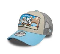 New Era Cabo Berretto da Camionista Regolabile Targa Messico Maglia Cappellino A-Frame Beige Blu