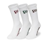 New Era Calzini unisex, confezione da 3 pezzi, colore bianco, 35-38