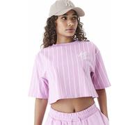 New Era Cap Pinstripe Crop W - T-shirt - donna Pink L