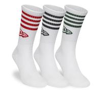 New Era Cap Stripe Crew 3Pk - calzini corti - unisex White 39/42