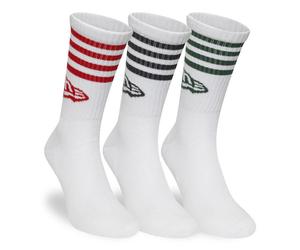 New Era Cap Stripe Crew 3Pk - calzini corti - unisex White 39/42