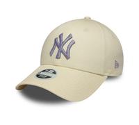 New Era Cappello da baseball da donna 9Forty con logo metallico MLB New York Yankees beige chiaro