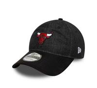 Cappellino New Era NBA Denim Midi 9TWENTY Chicago Bulls nero rosso bianco