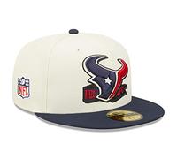 New Era Cappellino Uomo Houston Texans 2022 Sideline 59Fifty Aderente Colore Crema/Blu Navy