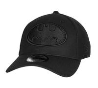 New Era Cappello aderente con simbolo di Batman, nero su nero, 39Thirty