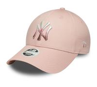 New Era - Cappello da baseball con logo metallico 9Forty MLB New York Yankees per donna, rosa pastello