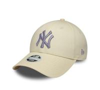 New Era Cappello da baseball da donna 9Forty con logo metallico MLB New York Yankees beige chiaro