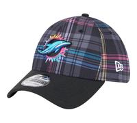 New Era Cappello da uomo nero Miami Dolphins 2024 NFL Crucial Catch Plaid 39THIRTY Flex Hat