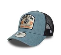 New Era Cappello Trucker Denim Patch A-Frame Blu