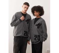 New Era - Cardigan con logo ricamato grigio XS