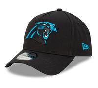 New Era Carolina Panthers NFL Evergreen Nero Berretto Regolabile del Modello 9Forty A-Frame