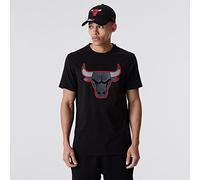 New Era Chicago Bulls Black NBA Outline Logo T- Shirt