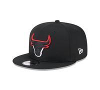New Era Chicago Bulls NBA Berretto Snapback Regolabile Nero Logo della Squadra Cappello Visiera Dritta Pallacanestro