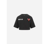 New Era Crop Big Logo Retro Chicago Bulls W - T-shirt - Donna - Nero XS