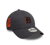 New Era Detroit Tigers Berretto Tifosi MLB Cappellino Regolabile Logo della Squadra Nome della Squadra Grigio