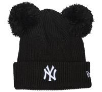 New Era - NY Yankees - Berretto da donna nero a coste con doppio pompon One Size