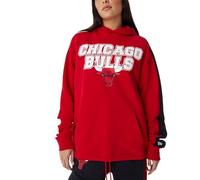 New Era ERA Felpa Oversize Chicago Bulls NBA Logo Chicago Bulls sul Davanti Flag sulla Manica Sinistra Tasca a Canguro sul Davanti Cappuccio vestibilità Oversize Prodotto Unisex Rosso M
