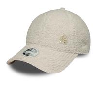 New Era - Womens NY Yankees 9forty - Cappellino in pile borg beige con logo in metallo-Neutro One Size