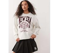 New Era - Felpa oversize color grigio chiaro con stampa stile college XS