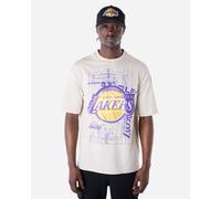 New Era Graphic Tee Lakers Beige M - Abbigliamento Basket - Uomo - Beige S