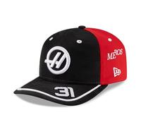 New Era Haas F1 Team, collezione ufficiale 2025, berretto da baseball Esteban Ocon Drivers, rosso, nero, regolabile, Nero e rosso, Taglia unica