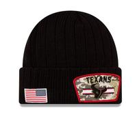 New Era Houston Texans Salute Al Servizio Cappello Cuffiato Nero Beanie $32