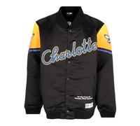 New Era, ,Jackets ,Uomo ,Nero ,L Snap Satin Bomber Jacket Chahor