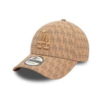 New Era LA Cappellino per i Tifosi Los Angeles Dodgers monogramma Regolabile Berretto Visiera Curva Logo della Squadra Beige