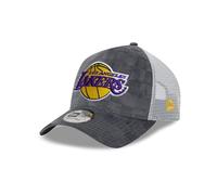 New Era Los Angeles Lakers Cappellino NBA per i Tifosi Chiusura Regolabile Berretto da Camionista Pallacanestro Logo della Squadra a Scacchi Grigio