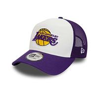 New Era Los Angeles Lakers NBA Team Colour White Purple A-Frame Adjustable Trucker cap