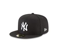 New Era Men's New York Yankees Basic 59Fifty Fitted Hat, Nero/Bianco, 57