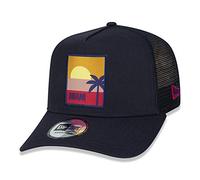 New Era Miami Frame Adjustable Trucker Patch Location Patch Navy - One-Size