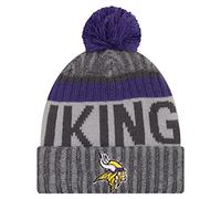 New Era Minnesota Vikings 2017 NFL Sport Knit Cuffed Hat Cappello with Pom - Graphite