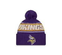 New Era Minnesota Vikings NFL 2024 Sideline Sport Knit Viola Berretto con Pompon