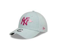 New Era MLB Berretto da Baseball per Le Donne Ragazze Logo NY New York Yankees Regolabile Denim Cuore Blu