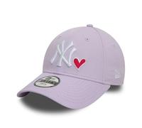 New Era MLB Berretto per i Tifosi Bambini Logo NY Cuore Ragazza Ragazzo Cappellino Baseball Regolabile Viola